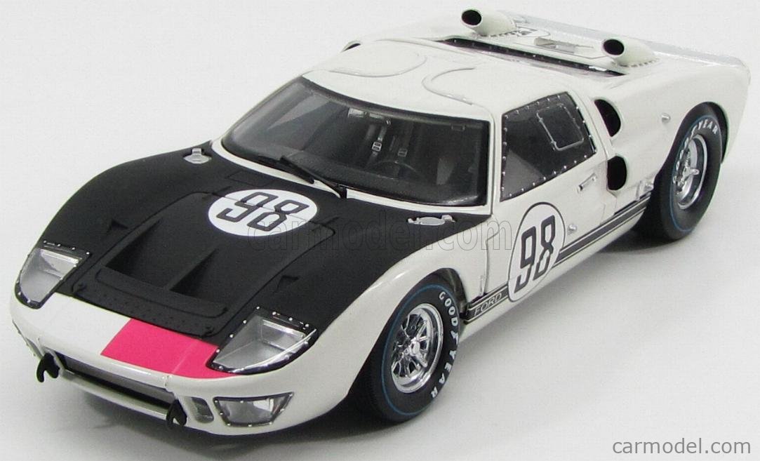 SHELBY-COLLECTIBLES SHELBY415 Scala 1/18  FORD USA GT40 MKII 7.0L V8 TEAM SHELBY AMERICAN INC. N 1 N 98 WINNER 24h DAYOTNA 1966 K.MILES - L.RUBY WHITE MATT BLACK