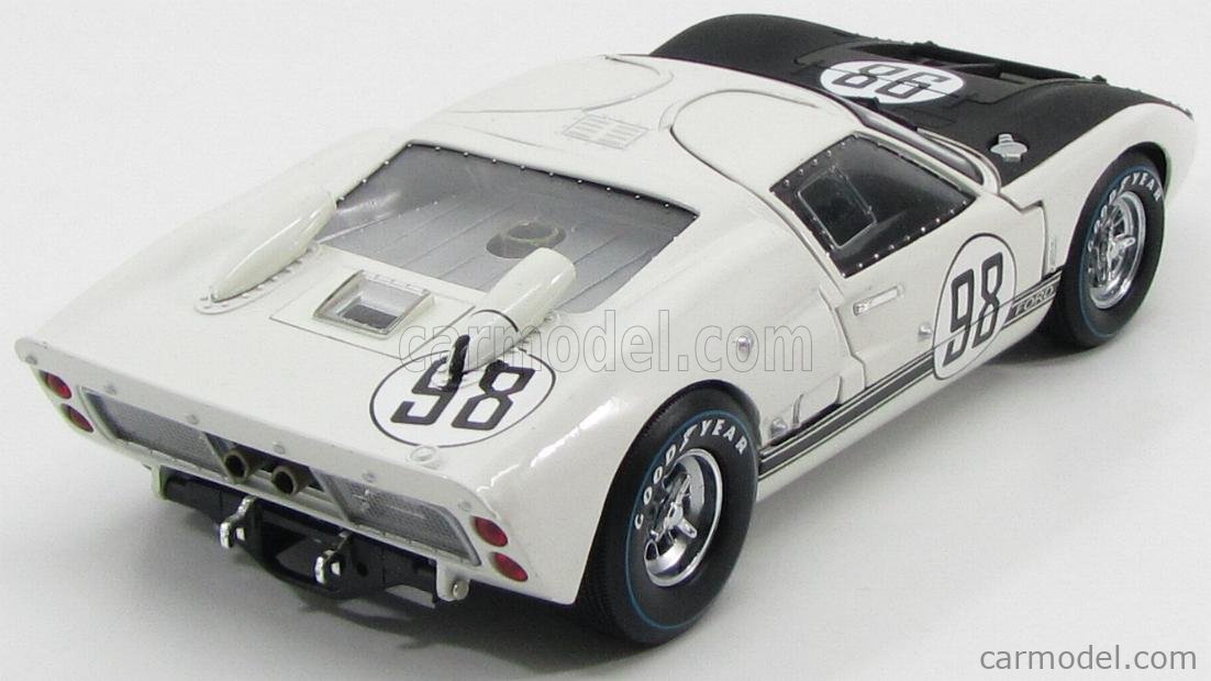 SHELBY-COLLECTIBLES SHELBY415 Masstab: 1/18  FORD USA GT40 MKII 7.0L V8 TEAM SHELBY AMERICAN INC. N 1 N 98 WINNER 24h DAYOTNA 1966 K.MILES - L.RUBY WHITE MATT BLACK
