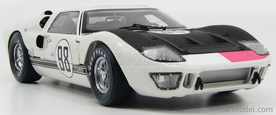 SHELBY-COLLECTIBLES SHELBY415 Scale 1/18  FORD USA GT40 MKII 7.0L V8 TEAM SHELBY AMERICAN INC. N 1 N 98 WINNER 24h DAYOTNA 1966 K.MILES - L.RUBY WHITE MATT BLACK