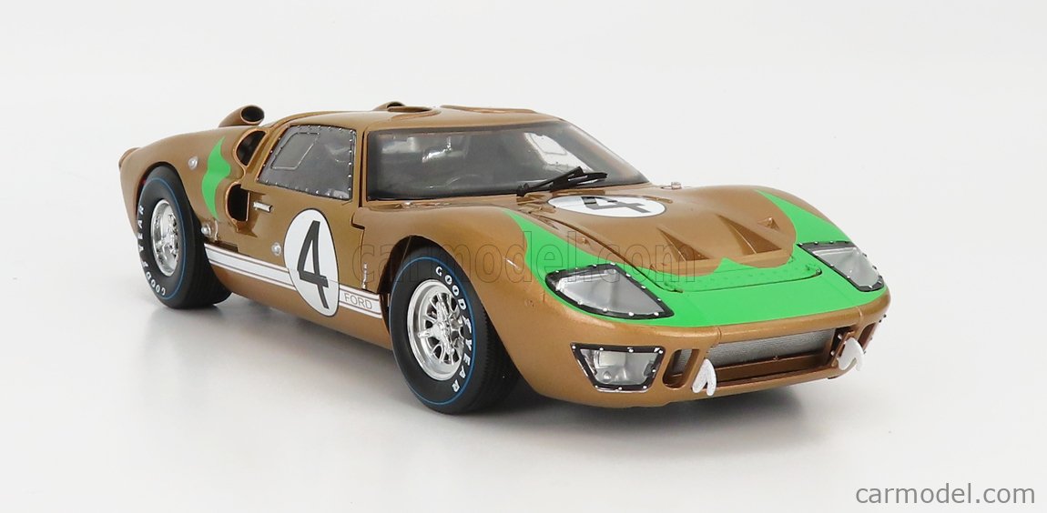 SHELBY-COLLECTIBLES SHELBY414 Scale 1/18 | FORD USA GT40 MKII COUPE TEAM  HOLMAN & MOODY N 4 24h LE MANS 1966 M.DONOHUE - P.HAWKINS COPPER MET GREEN