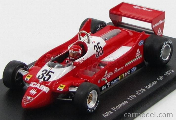 SPARK-MODEL S3872 Scale 1/43 | ALFA ROMEO F1 179 N 35 GP ITALY 1979 BRUNO  GIACOMELLI RED WHITE