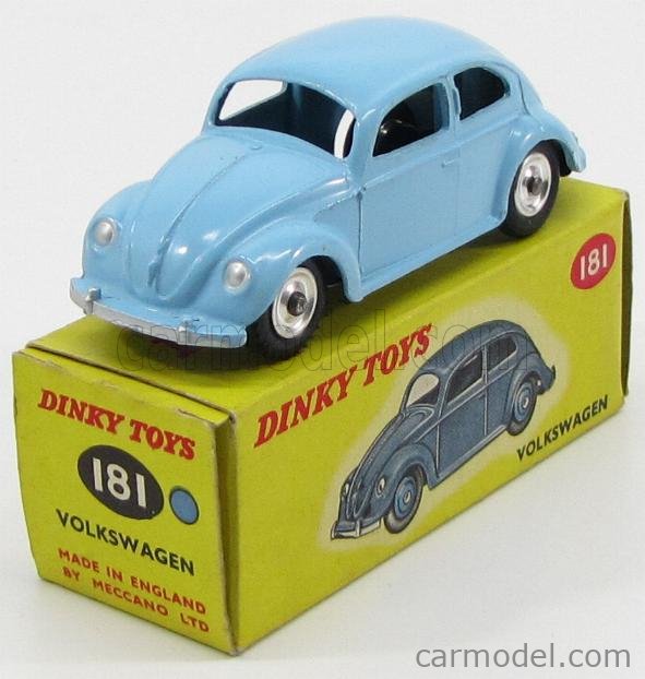 DINKY TOYS 181 1:43 Volkswagen Coccinelle BLEU ATLAS NEUF