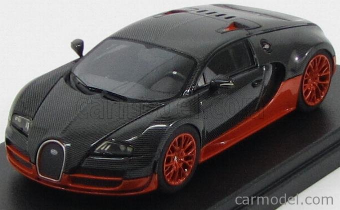 Modellino Bugatti Veyron Scala 1:43 Blu E Nero - Diecast Antler Con Custodia