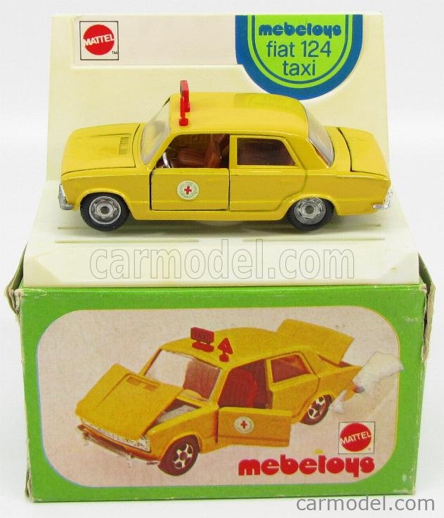 MEBETOYS MATTEL A43 Scala 1/43 | FIAT 124 SPECIAL BERLINE TAXI YELLOW