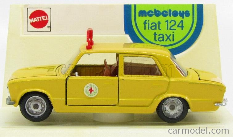 MEBETOYS MATTEL A43 Scala 1/43 | FIAT 124 SPECIAL BERLINE TAXI YELLOW