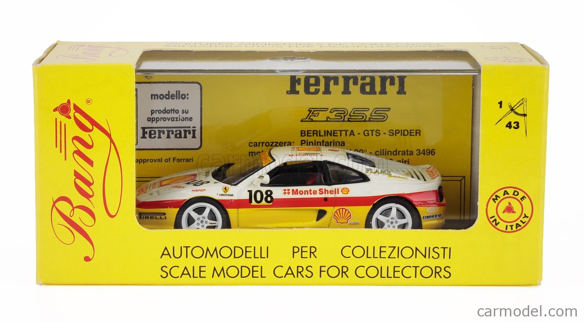 BANG 9605 Scale 1/43 | FERRARI 355 BERLINETTA N 108 CHALLENGE 1996