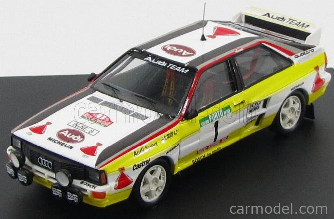 TRFDSN323 - Trofeu 1:43 TROFEU Audi Quattro Coupe (Night Version) #18 Boucles De Spa 1987 Guy Grammet Patrik Verheyden White Blue TRFDSN323 ( - Auto Racing
