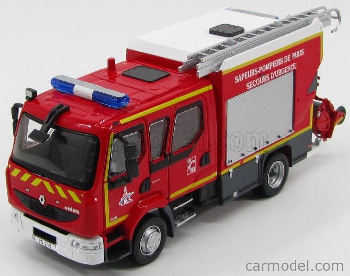 Eligor 1/43 - Renault Midlum 220 Double Cabine FPTL Camiva Alufire3 - Pompiers