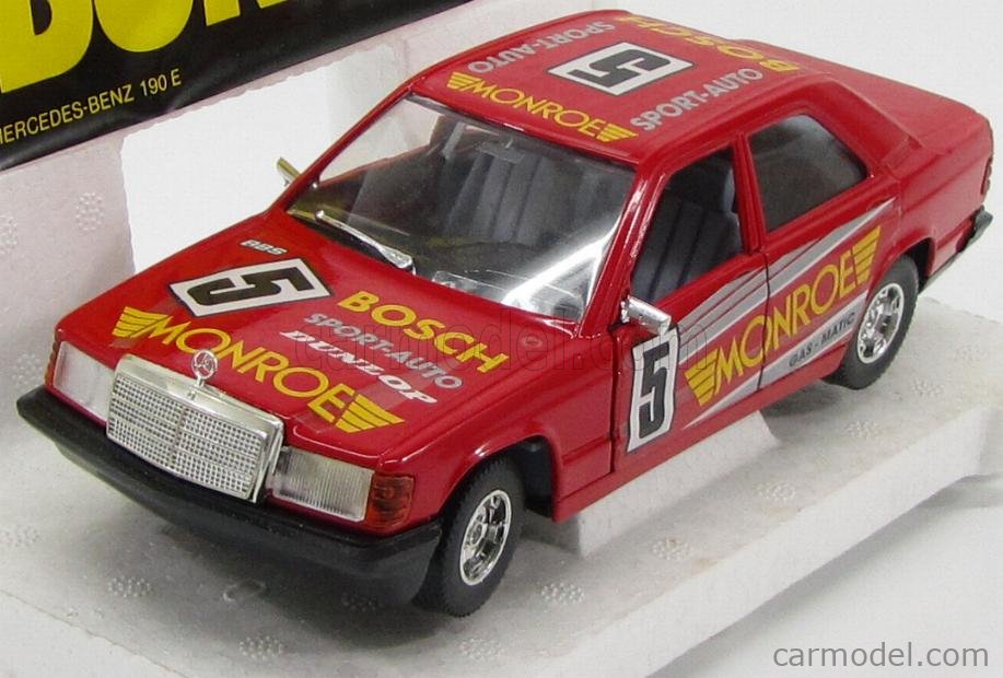 BURAGO 0105 Scale 1/25 | MERCEDES BENZ 190E N 5 MONROE RED