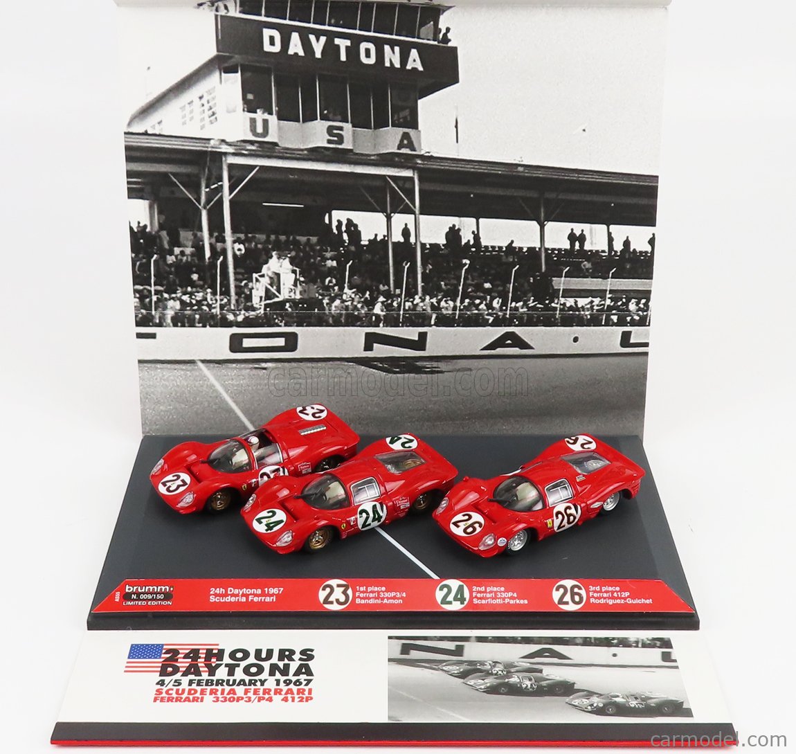 Poster Ferrari 412P - Rosso - 24 Hours of Daytona - 1967