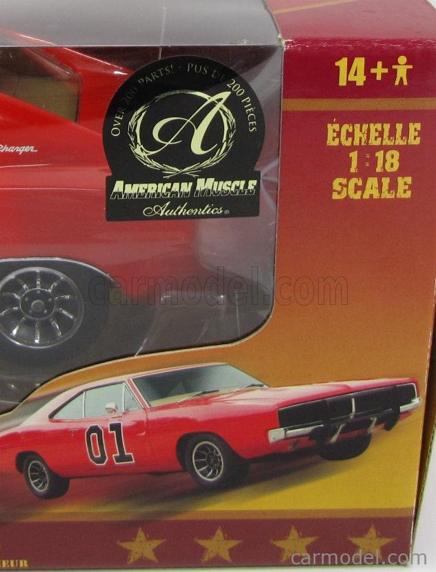 ERTL 39505 Scala 1/18  DODGE CHARGER GENERAL LEE THE DUKES OF HAZZARD -  AUTHENTICS ORANGE