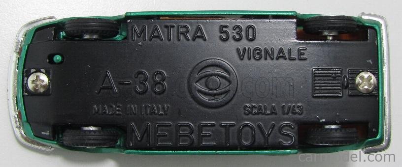 MEBETOYS MATTEL A38 Масштаб 1/43 | MATRA SPORT M 530 VIGNALE 1968