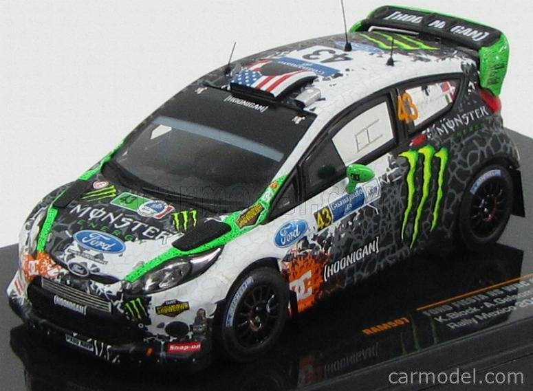 IXO-MODELS RAM507 Scale 1/43 FORD ENGLAND FIESTA RS WRC MONSTER N 43  RALLY MEXICO 2012 WHITE GREY BLACK