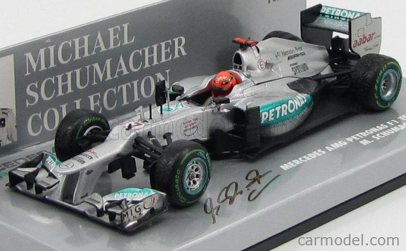 Minichamps Scale 1 43 Mercedes Gp F1 Mgpw03 Petronas N 7 25 November Gp Brazil 12 Last Race Michael Schumacher Silver Green