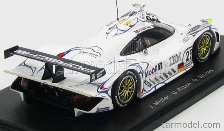 SPARK-MODEL S4180 Масштаб 1/43 | PORSCHE 911 GT1-98 TEAM PORSCHE AG MOBIL1  N 25 2nd 24h LE MANS 1998 U.ALZEN - J.MULLER - B.WOLLEK WHITE