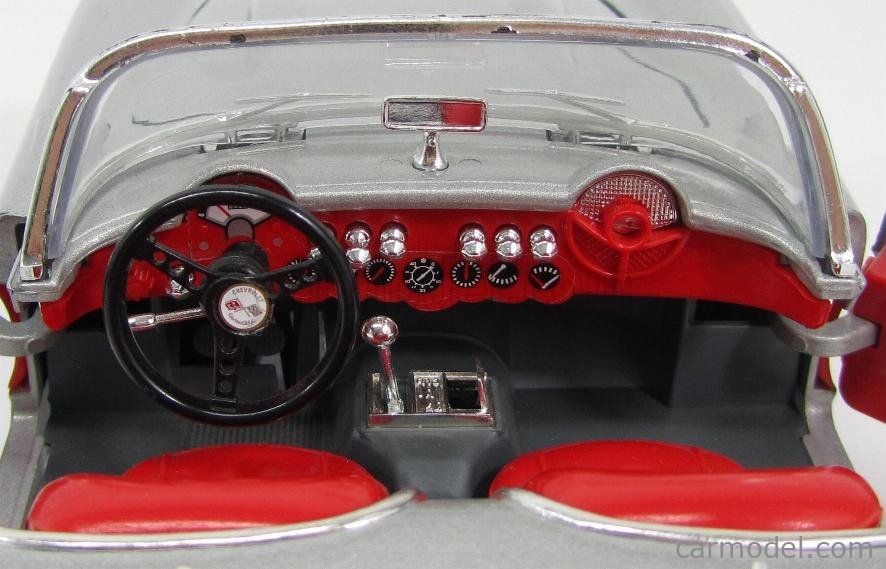  Burago 3034br 1957 Chevrolet Corvette - Red and Black