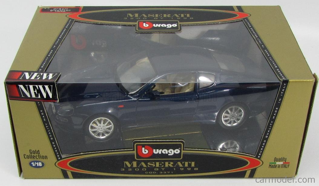 BURAGO 3371 Scale 1/18 | MASERATI 3200 GT 1998 BLUE MET