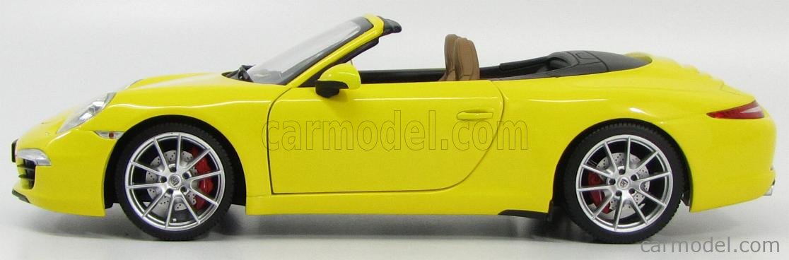 Porsche 911 991 CARRERA S Convertible Yellow from 2011 1/18 Minichamps Model 
