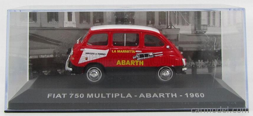 Fiat 750 Multipla La Marmitta Abarth 1960 Red White Black Edicola 1:43 VPDC005 M 