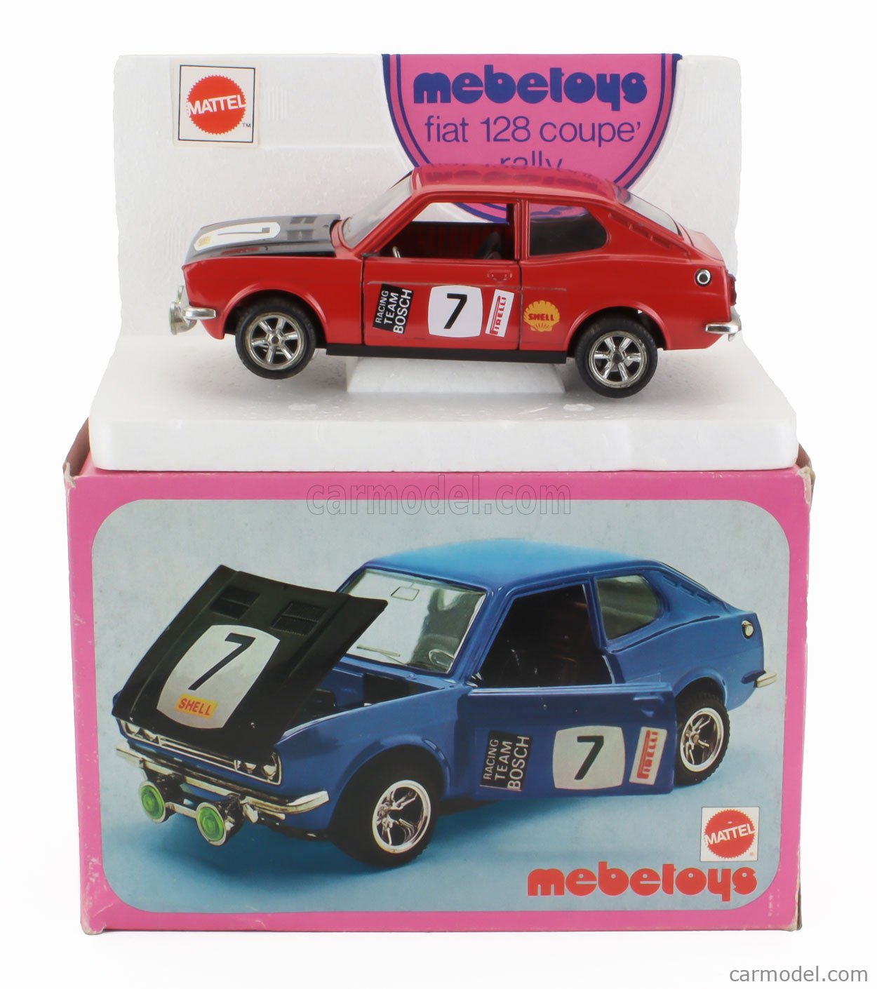 MEBETOYS MATTEL 8576 Scale 1/25 | FIAT 128 COUPE RALLY N 7 RED BLACK