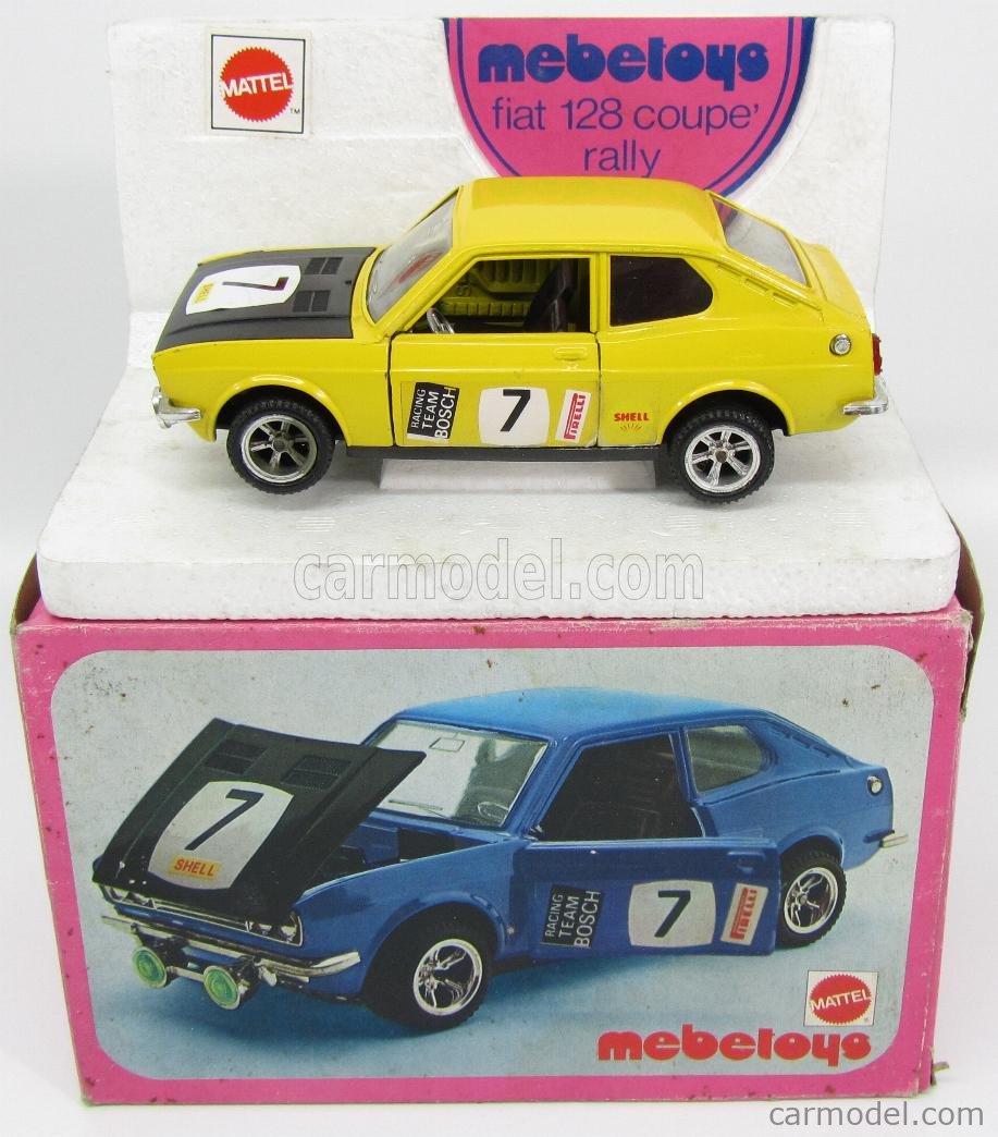 MEBETOYS MATTEL 8576 Scale 1/25 | FIAT 128 COUPE RALLY N 7 YELLOW