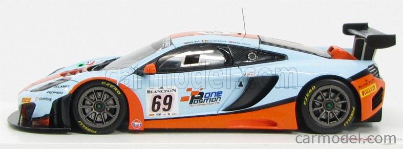 ミニカー　1/43 Mclaren 2013 MP4 12C GT3  24Hour of Spa Gulf Racing TOTAL #69(スカイブルー×オレンジ) [TSM144335] TRUESCALE TSM144335 Scale 1/43 | McLAREN MP4-12C GT3 TEAM