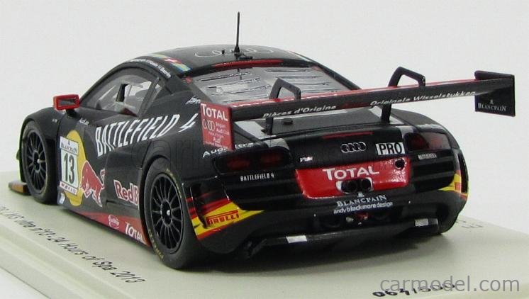 Spark Model Sb056 Masstab 1 43 Audi R8 Lms Ultra Red Bull N 13 24h Spa 13 E Sandstrom M Ekstrom M Fassler Matt Black Red
