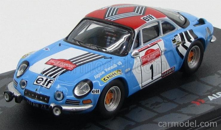 ALPINE RENAULT A110 1800 MODEL CAR 1973 RALLY SANREMO THERIER 1:43 SCALE IXO K8 