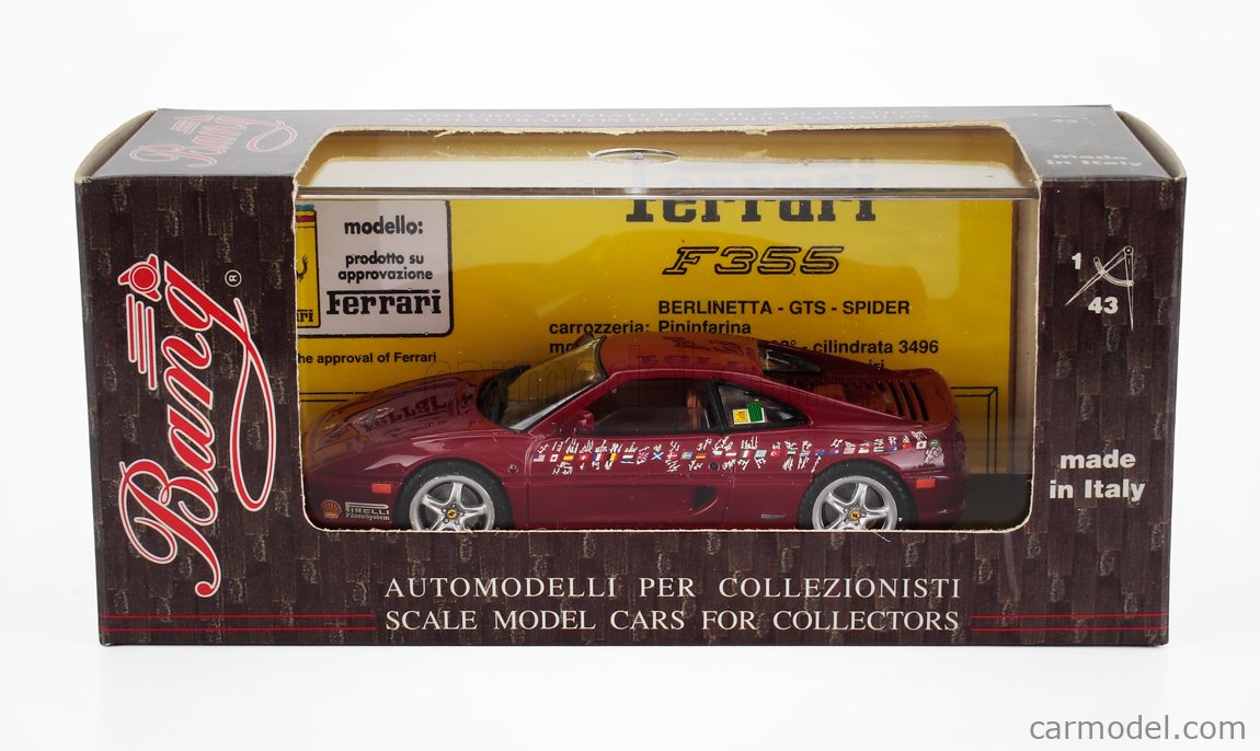 BANG 8038 Scale 1/43 | FERRARI F355 BERLINETTA WORLD TOUR 1997