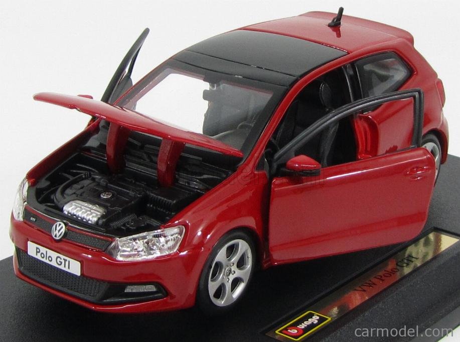 VW Polo GTI Mark 5, Volkswagen, Bburago modèle miniature 1:24 rouge