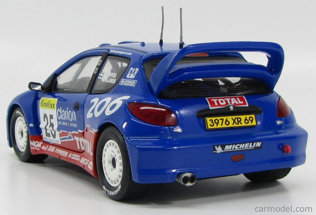 SUN-STAR 03853 Scale 1/18 | PEUGEOT 206 WRC RALLY MONTECARLO