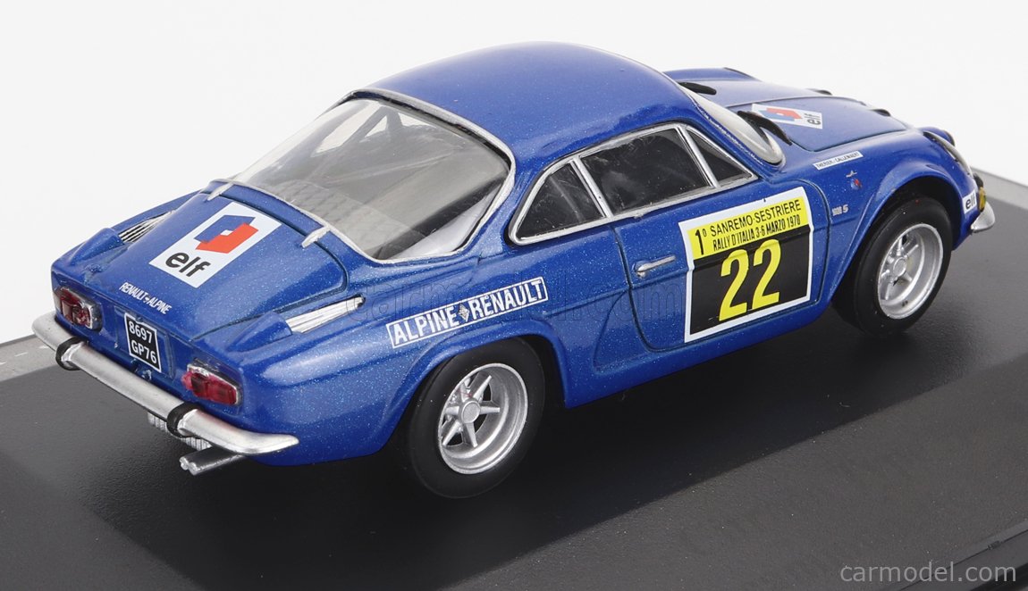 Modèle Réduit 1/43 Renault Alpine Berlinette A110 - Eligor - Italie San Remo #22 - Neuf En Boîte