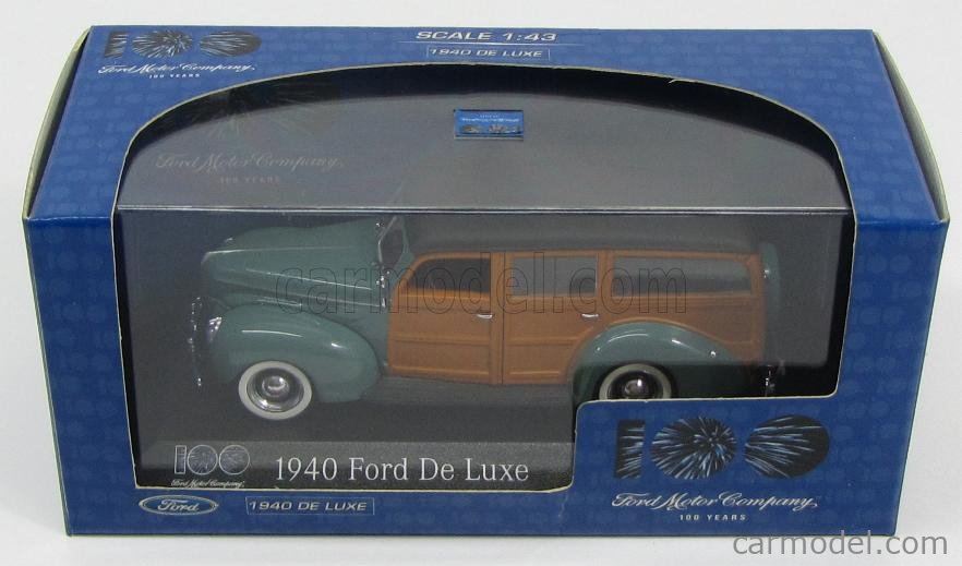 Miniature Minichamps 1/43 - Ford De Luxe 1940 Verte (collection, état Neuf Boîte)