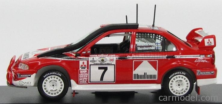 Miniature IXO 1/43 - Mitsubishi Lancer Evo N°7 - Rallye Monte Carlo 2001 - Makinen