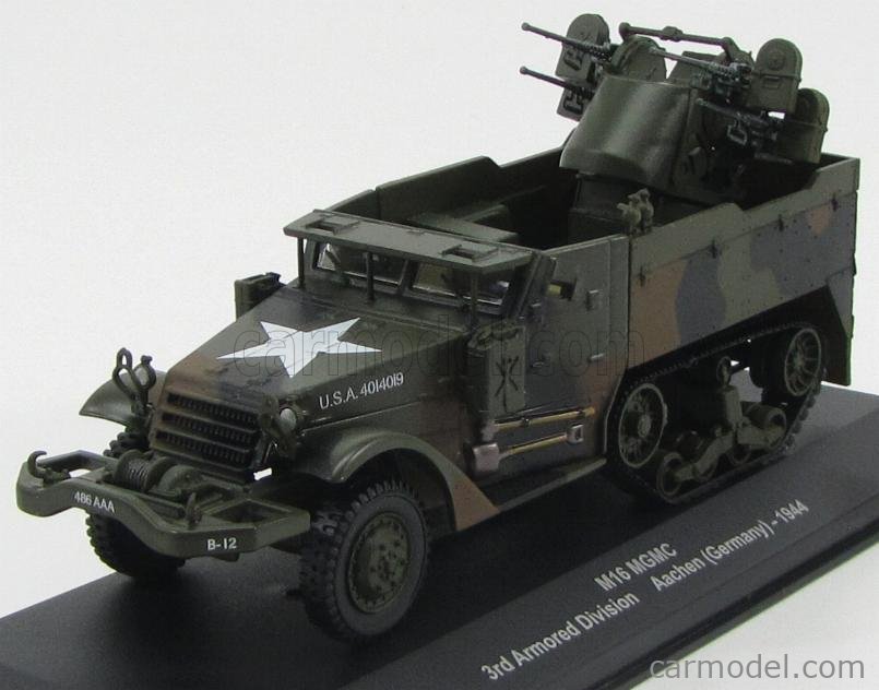 M16 MGMC 3rd Armored Division Aachen M2 1:43 DIECAST MILITARY VEHICLE ARMY WW2 