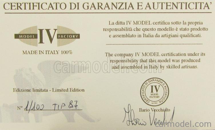 IV-MODEL TIPMK87 Masstab: 1/43  OM FIAT LEONCINO TRUCK TELONATO ASSISTENZA CORSE PIRELLI MILLE MIGLIA 1951 WHITE LIGHT GREY