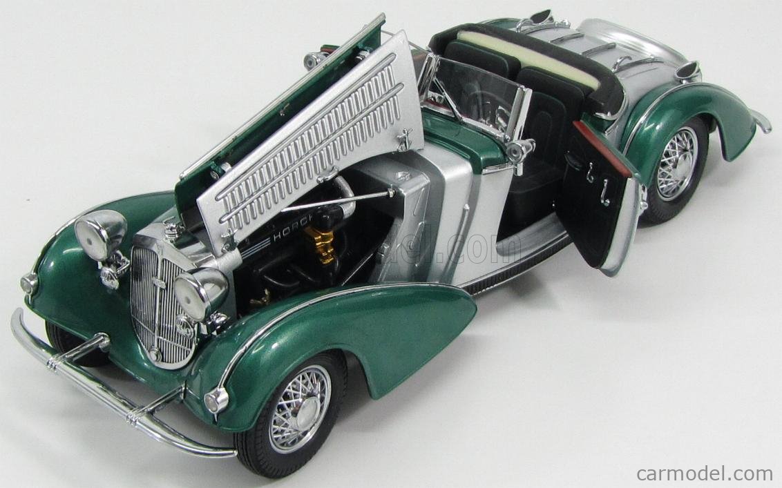 Miniature Sun Star 1/18 - Horch 855 Roadster 1939 - Verte/Argent - Occasion