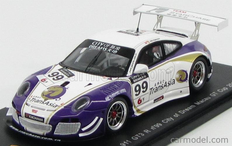 Miniature Spark 1:43 Porsche 911 GT3 R #99 City Dream Macau 2013 - Neuf - Modèle Détaillé