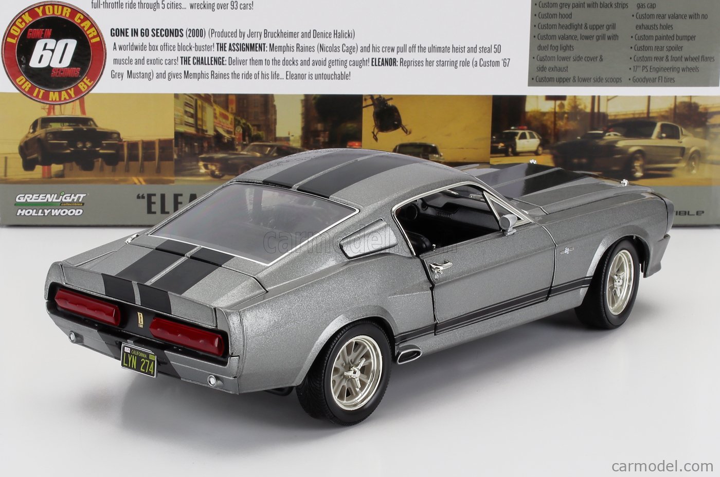 60セカンズ 1/18 エレノア　グリーンライト シェルビーマスタング Amazon.com: GreenLight Gone in 60 Seconds (2000) 1967 Ford