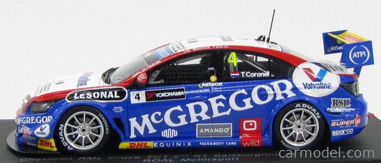 Maquette Spark Chevrolet Cruze WTCC 2014 - N°10 Morbidelli, Vainqueur R2 Hungaroring - 1:43