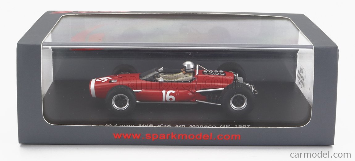 SPARK-MODEL S3138 Scale 1/43 | McLAREN F1 M4B N 16 MONACO GP 1967 BRUCE ...