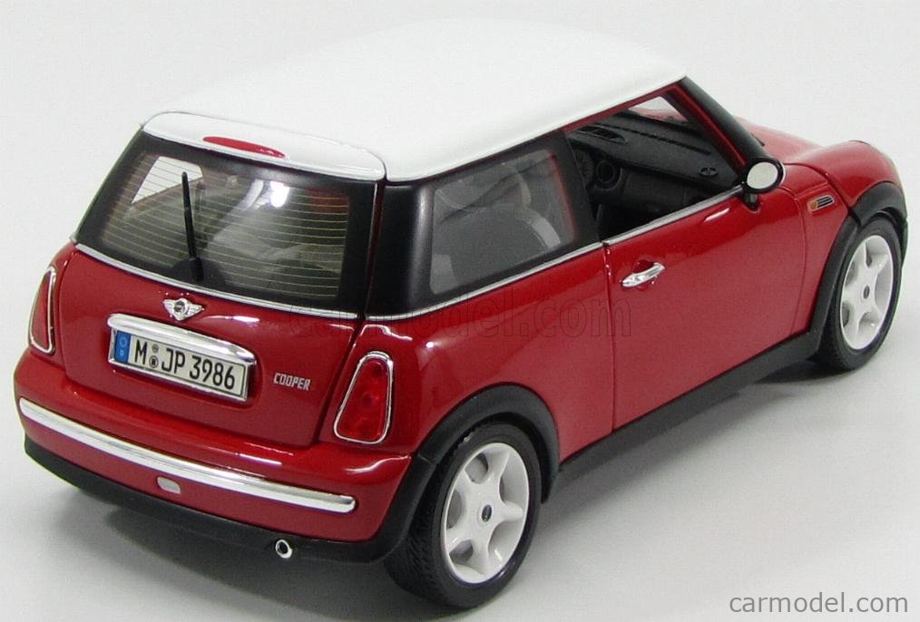 Modellauto 18-12034 Bburago 1:18 Mini Cooper 2001 rot Dach weiß