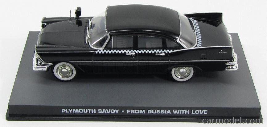 1/43 DIECAST JAMES BOND 007 PLYMOUTH SAVOY TAXI IN BLACK FROM RUSSIA WITH LOVE 