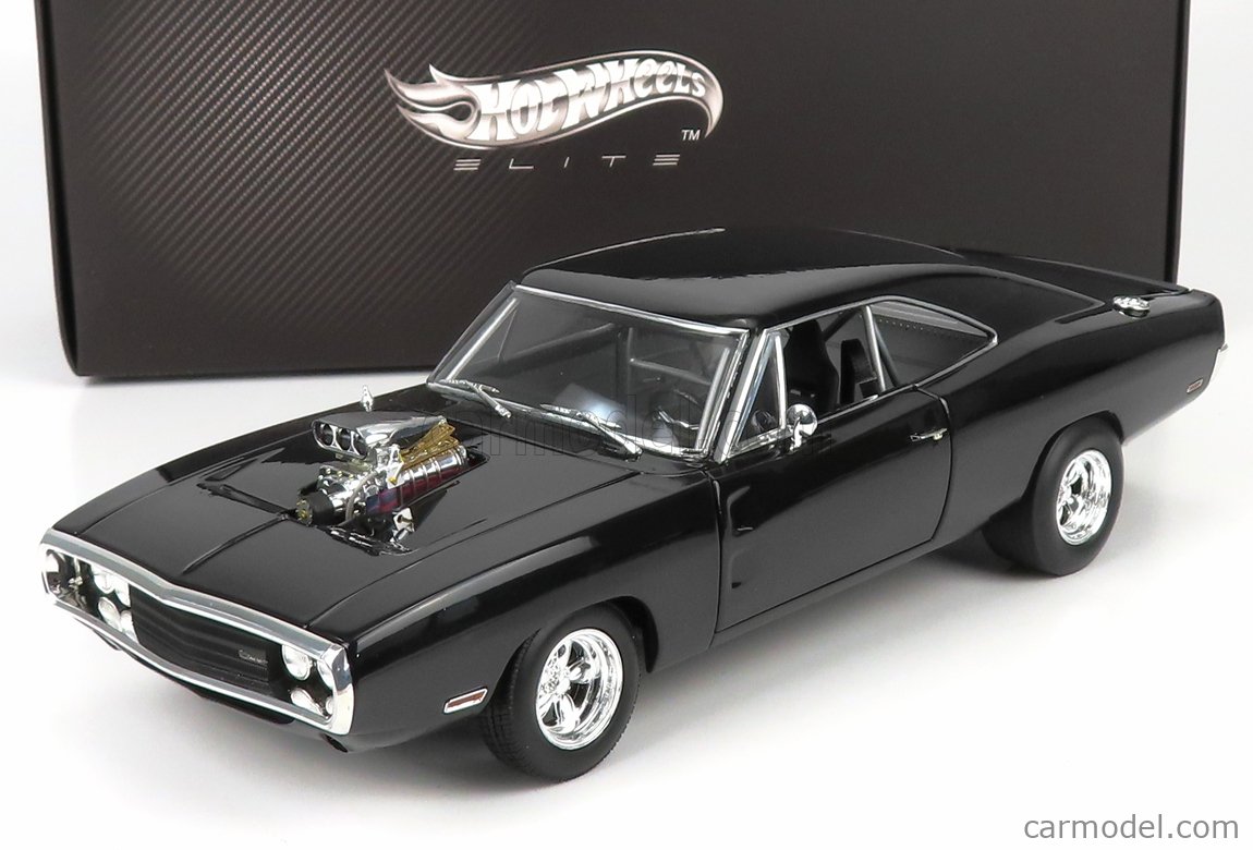 MATTEL HOT WHEELS BLY21 Scale 1/18 | DODGE CHARGER 1970 - DOMINIC TORETTO -  FAST & FURIOUS I (2001) BLACK