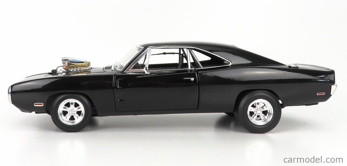 MATTEL HOT WHEELS BLY21 Scale 1/18 | DODGE CHARGER 1970 - DOMINIC TORETTO -  FAST & FURIOUS I (2001) BLACK