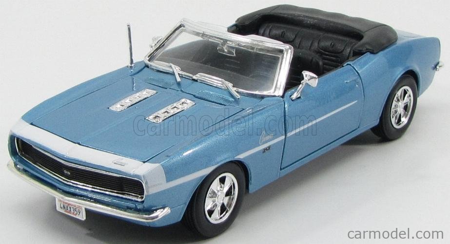 MAISTO 31527LB Scale 1/24 | CHEVROLET CAMARO SS 396 CONVERTIBLE 1968 LIGHT  BLUE MET