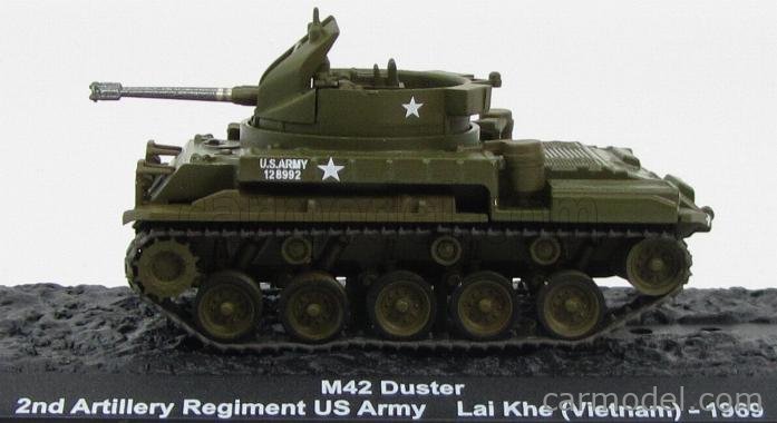 DIE CAST TANK  M42 DUSTER US ARMY LAI KHE - 1969 scala1/72  usc1\a VIETNAM 