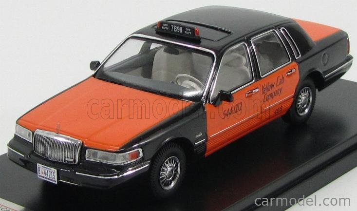 Lincoln Town Car 1996 USA Taxi Orange Black 1:43 Model PREMIUMX