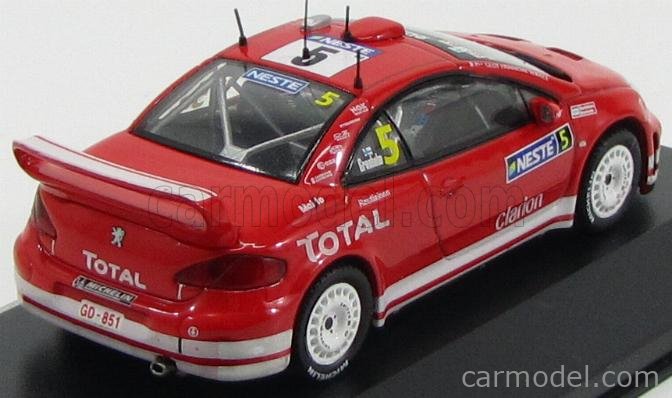 IXO-MODELS RAM152 Scale 1/43 | PEUGEOT 307 WRC N 5 WINNER RALLY FINLAND  2004   RED WHITE