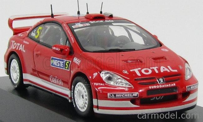 IXO-MODELS RAM152 Scale 1/43 | PEUGEOT 307 WRC N 5 WINNER RALLY FINLAND  2004   RED WHITE